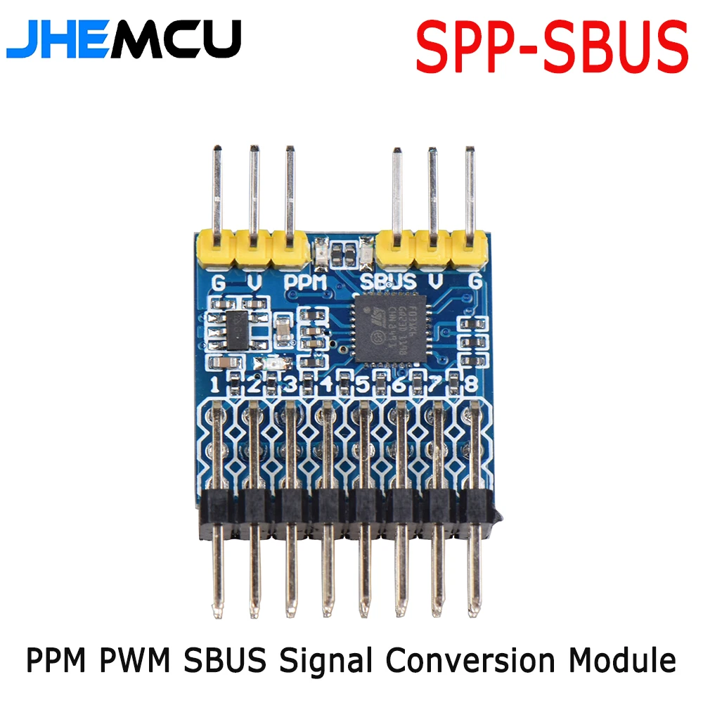 Receiver Sbus 8Ch - JHEMCU 8チャンネル受信機、PWM/PPM/SBUS対応、32ビットエンコーダー信号変換モジュール、入力電圧3.3～20V、RC航空機・ドローン用。