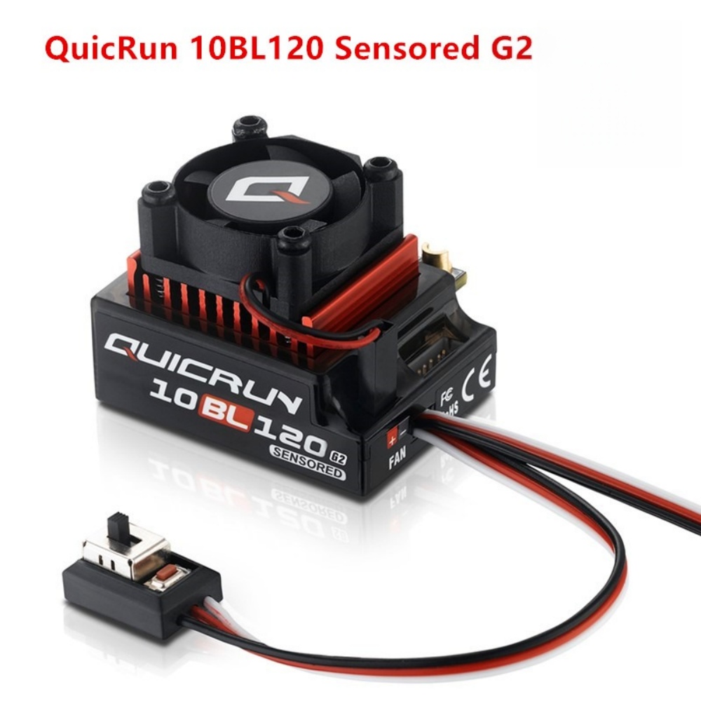 Rc Hobby Motor - FATJAY Hobbywing QUICRUN-10BL-120-G2 120A ESC センサー付きブラシレス電子スピードコントローラーと